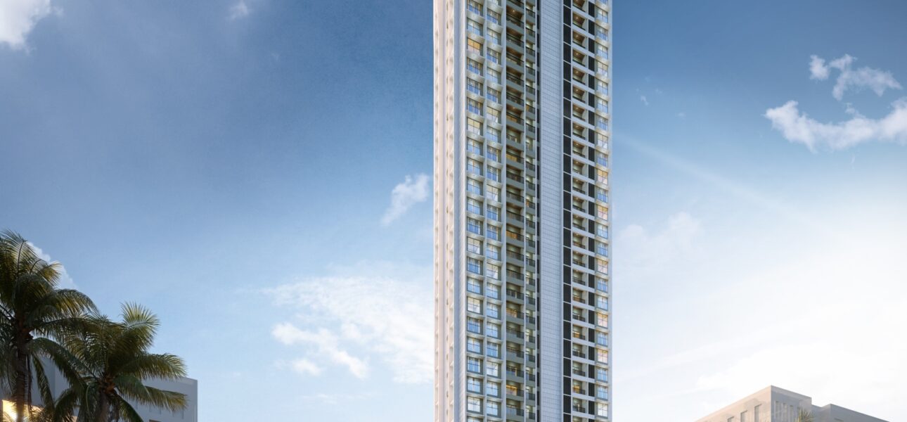 A striking, contemporary high-rise residential tower by Mehta, showcasing sophisticated architectural design and commanding views of the metropolitan skyline.
