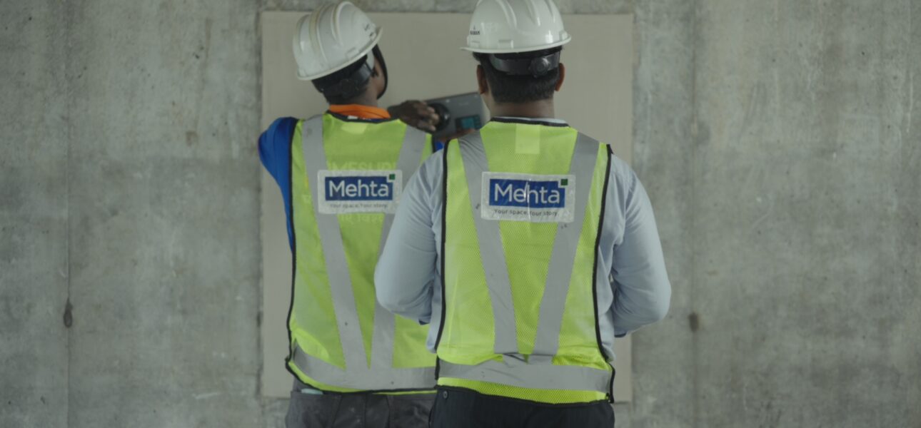 A skilled construction team conducting on-site inspection and project execution activities, ensuring quality construction standards, modern engineering practices, and efficient real estate development.